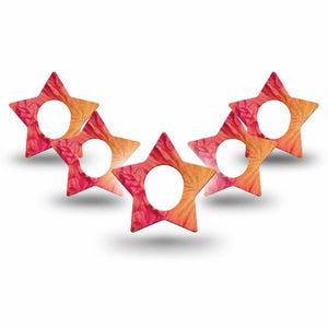 ExpressionMed Ruffles Dexcom G7 and Dexcom Stelo Glucose Biosensor System Star, 5-Pack Warm sunset tones Decorative Adhesive Tape for Continuous Glucose Monitor