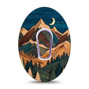 ExpressionMed Wood Mountains Dexcom G6, Single Tape and Single Sticker natural wood texture Sensor Cover for Continuous Glucose Monitor