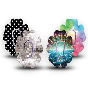 ExpressionMed Disco Pop Dexcom G6 Flower, tape and sticker  colorful abstract design Decorative Patch for CGM