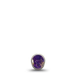 ExpressionMed Plum Gold Dexcom G7 and Dexcom Stelo Glucose Biosensor System Sticker, Single Sticker Deep purple and gold Decorative Patch for Continuous Glucose Monitor