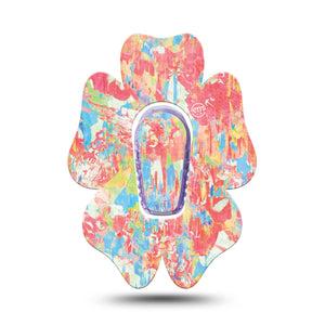 ExpressionMed Faded Summer Dexcom G6 Flower Shape Tape Single Tape and Single Sticker Fun Worn-Out Inspired, Adhesive Patch Continuous Glucose Monitor Design