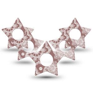 ExpressionMed Henna Infusion Set Star Shape Tape 10-Pack Tape Henna Art Plaster Continuous Glucose Monitor Design