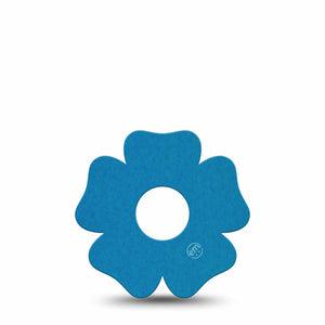 ExpressionMed Teal Freestyle Libre 3 and Libre 3 Plus Flower Shape Tape, Single Tape Solid Color, Overlay Tape CGM Design