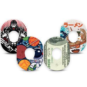 ExpressionMed Outlaw Legends Variety Pack Dexcom G7 Tape, Dexcom Stelo Glucose Biosensor System, 4-Pack Tape Variety Animated Monsters, Overlay Tape CGM Design