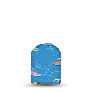 ExpressionMed Surfing Dogs Pod Full Wrap Sticker Pod Full Wrap Sticker Single Sticker Puppys riding waves Decorative Decal Pump design