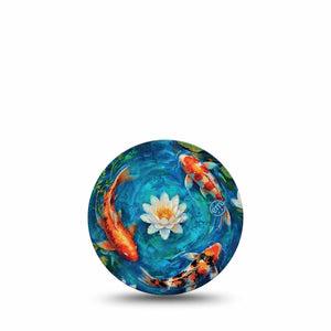 ExpressionMed Koi Pond Freestyle Libre 3 and Libre 3 Plus OverPatch, Single Tape japanese pond aesthetic Adhesive Tape for CGM