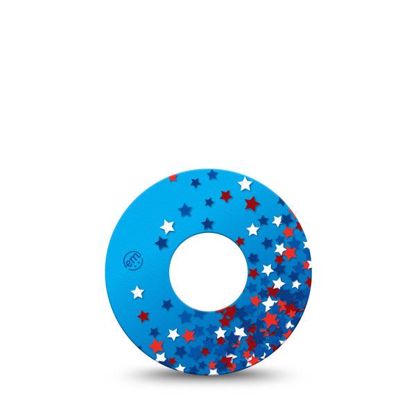 ExpressionMed Confetti Stars Infusion Set Tape 5-Pack Tape Fun Explosive Confetti Stars, Overlay Patch Continuous Glucose Monitor Design