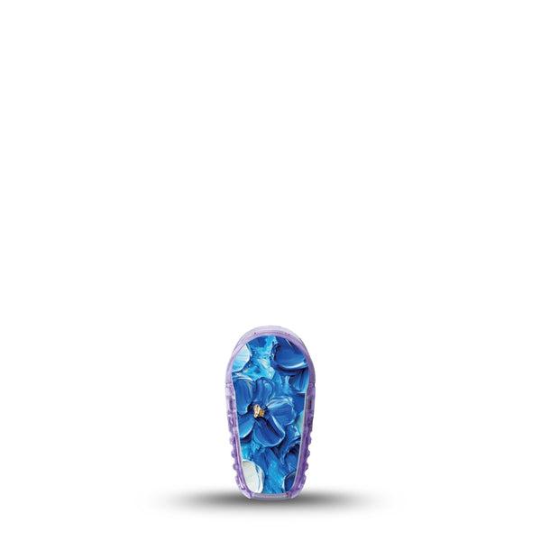 ExpressionMed Blue Paint Dexcom G6 Sticker Single Sticker Only Acrylic Blue White Bouquet, Decorative Decal CGM Design