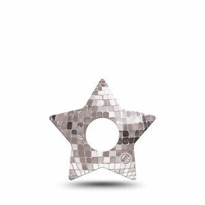 ExpressionMed Mirror Ball Freestyle Libre 3 and Libre 3 Plus Star, Single Tape Silver inspired ball Best Covers for CGM