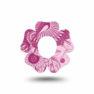 ExpressionMed Magenta Dani Dexcom G7 Flower Shape Tape, Dexcom Stelo Glucose Biosensor System, Single Tape Stylish Dani, Adhesive Tape CGM Design