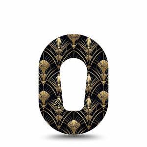ExpressionMed Midnight Deco Dexcom G6 Mini, Single Tape Gold geometric style Adhesive Tape for CGM