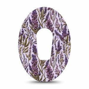 ExpressionMed Stitched Bloom Dexcom G6, Single Tape Lavender stitch Fixing Ring Tape for Continuous Glucose Monitor