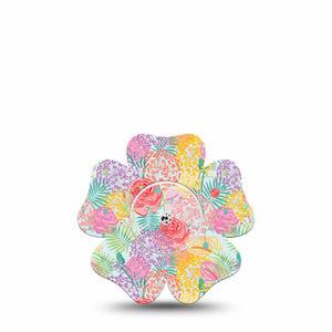 ExpressionMed Spring Flowers Freestyle Libre, Libre 2 Plus, and Abbott Lingo Flower, Single Tape and Single Sticker Bright spring flowers,  Adhesive Tape for CGM