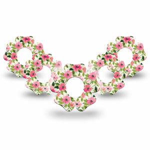 ExpressionMed Painter’s Cosmos Dexcom G7 and Dexcom Stelo Glucose Biosensor System Flower, 5-Pack Spring pink florals Vinyl Graphics for Continuous Glucose Monitor