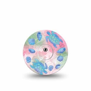 ExpressionMed Turtley One-derful Freestyle Libre 3 and Libre 3 Plus, Single Tape and Single Sticker Hibiscus florals Accessories for Continuous Glucose Monitor