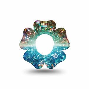 ExpressionMed Disco Lights Dexcom G7 and Dexcom Stelo Glucose Biosensor System Flower, Single Tape Neon glow effect Adhesive Tape for CGM