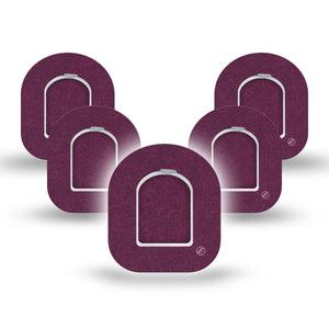 ExpressionMed Wine Red Omnipod Mini Tape, 5-Pack Tape and 5-Pack Sticker Pantone Color, Adhesive Tape Pump Design