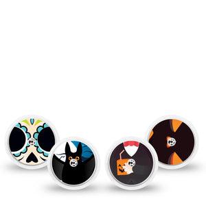 ExpressionMed Midnight Mischief Variety Pack Freestyle Libre and Libre 2 Plus Sticker, Abbott Lingo, 4-pack Sticker Variety, Vampire Bats, Vinyl Graphics Continuous Glucose Monitor Design