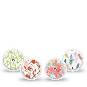 ExpressionMed Heatwave Variety Pack Freestyle Libre and Libre 2 Plus Sticker, Abbott Lingo, 4-Pack Sticker Variety Soothing Pastel Prints, Vinyl Graphics Continuous Glucose Monitor Design