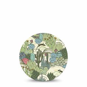 ExpressionMed Cactus Dexcom G7 Overpatch, Dexcom Stelo Glucose Biosensor System, Single Tape Bright Pastel Cactus Garden, Overlay Tape CGM Design