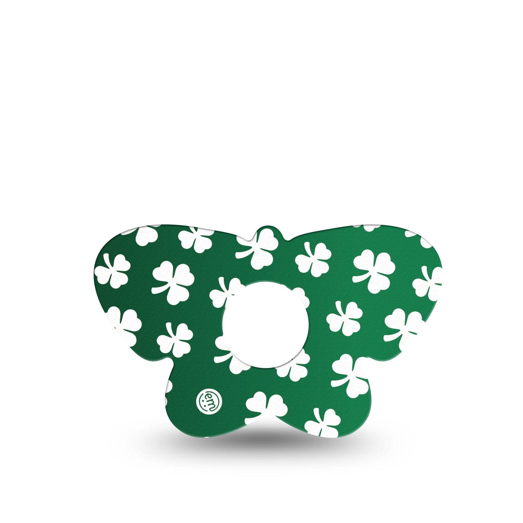 ExpressionMed Shamrock Freestyle Libre 3 and Libre 3 Plus Butterfly Shape Tape Single Tape Triple Leaf, Overlay Patch CGM Design