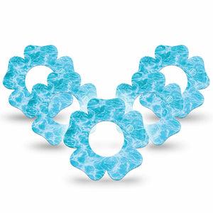 ExpressionMed Sunlit Water Freestyle Libre, Libre 2 Plus, and Abbott Lingo Flower, 5-Pack Rippling blue water Sensor Cover for Continuous Glucose Monitor