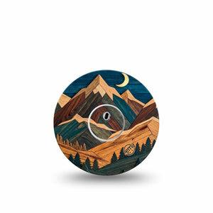 ExpressionMed Wood Mountains Freestyle Libre 3 and Libre 3 Plus, Single Tape and Single Sticker nature inspired print Accessories for Continuous Glucose Monitor