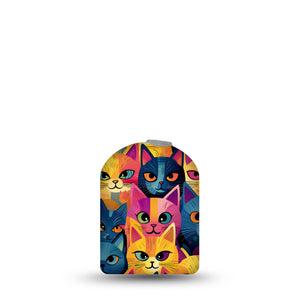 ExpressionMed Catorama Omnipod Full Wrap Center Sticker Single Sticker Only Cat With Two Toned Eyes Vinyl Decoration Pump Design