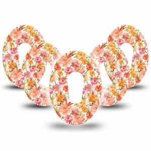 ExpressionMed Peach Dusk Dexcom G6 Tape, 5-Pack Tape Delicate Peach Tones, Plaster Continuous Glucose Monitor Design