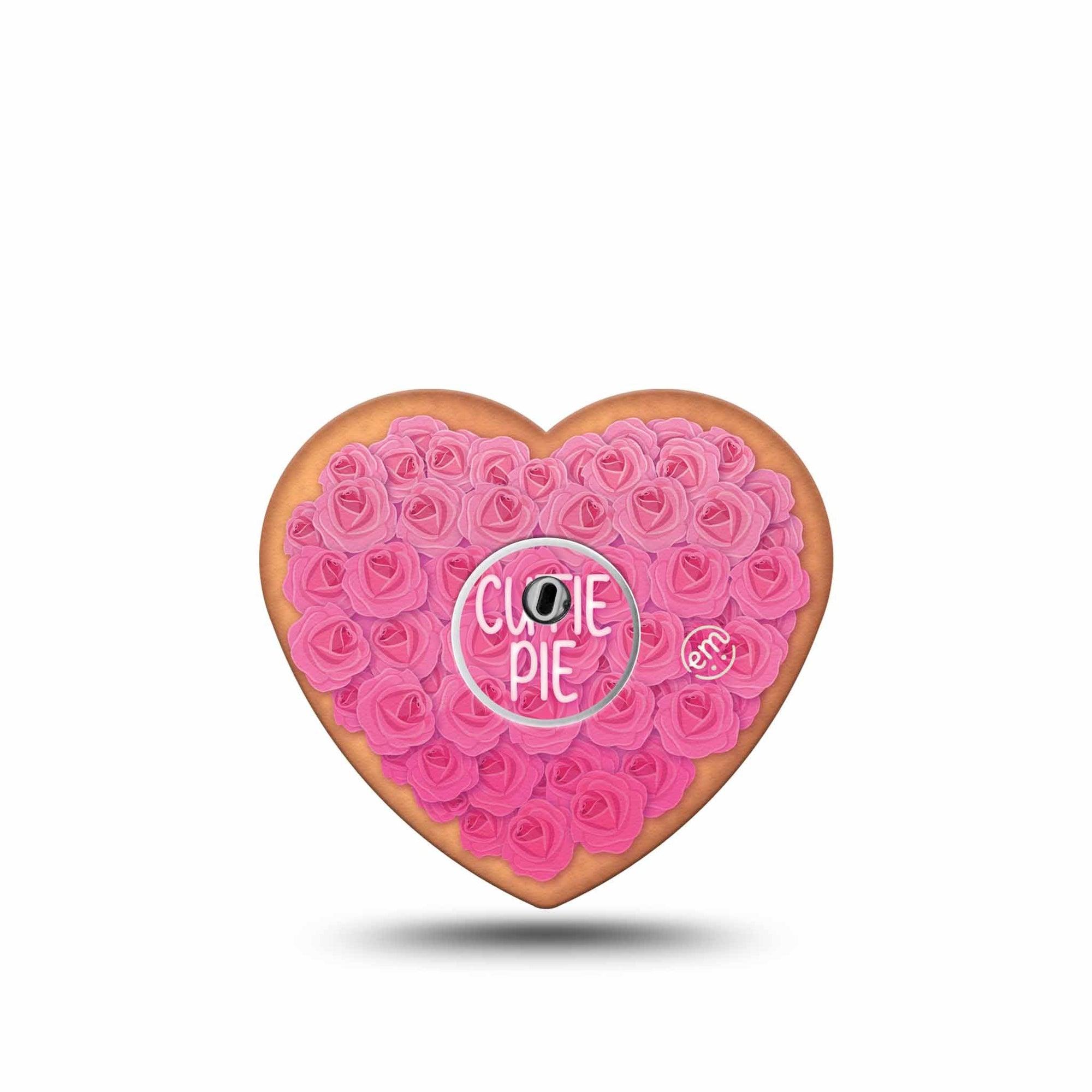 ExpressionMed Cutie Pie Cookie Freestyle Libre 3 Sticker and Tape  Rose Frosted Heart Cookie, Vinyl Sticker and Tape Pairing CGM Design