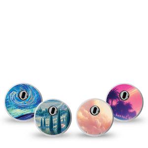 ExpressionMed Cosmic Daydreams Variety Pack Freestyle Libre 3 Sticker, 4-Pack Sticker Variety Ethereal Clouds and Skies, Decorative Decal CGM Design