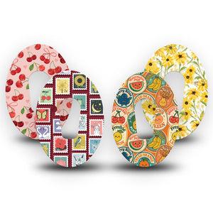 ExpressionMed Sweet Stickers Dexcom G6, 4-Pack Tape Orange red tones Decorative Adhesive Tape for CGM