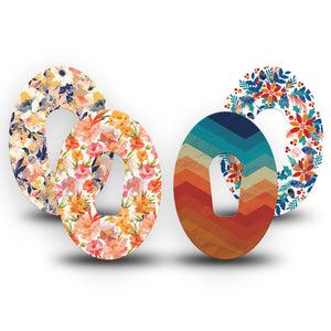 ExpressionMed Jewel Tone Glow Variety Pack Dexcom G6 Tape, 4-Pack Tape Variety Cheerful Colors, Plaster Continuous Glucose Monitor Design