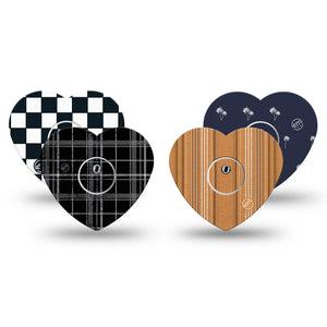 ExpressionMed Everyday Classic Freestyle Libre 3 and Libre 3 Plus Heart, tape and sticker  Basic color prints Patch for CGM