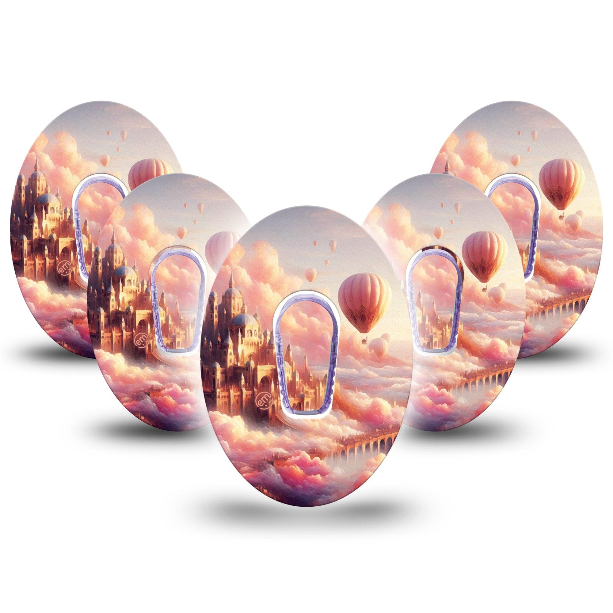 ExpressionMed Dreamy Skies Dexcom G6 Tape, 5-Pack Tape and 5-Pack Sticker Magical Dreamy Scene, Plaster Continuous Glucose Monitor Design