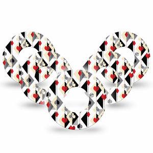 ExpressionMed Playing Cards Freestyle Libre and Libre 2 Plus Tape, Abbott Lingo, 5-Pack Tape Suites Playing Cards Pattern, Fixing Ring Tape Continuous Glucose Monitor Design