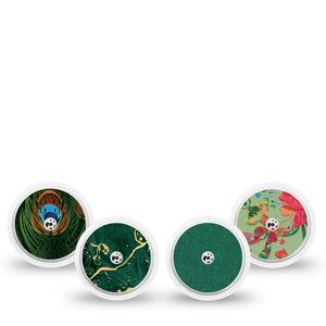 ExpressionMed Deep Forest Variety Pack Freestyle Libre and Libre 2 Plus Sticker, Abbott Lingo, 4-Pack Sticker Variety Pantone 7727 U Mix, Vinyl Graphics Continuous Glucose Monitor Design