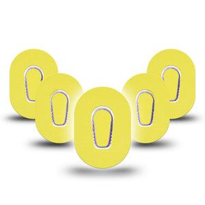 ExpressionMed Butter Yellow Dexcom G6 Mini Tape, 5-Pack Tape and 5-Pack Sticker Muted Yellow Hue, Adhesive Tape CGM Design