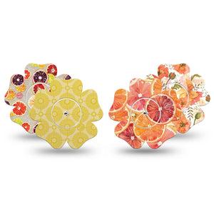 ExpressionMed Citrus Crush Freestyle Libre, Libre 2 Plus, and Abbott Lingo Flower, tape and sticker  fresh fruit pattern Best Covers for CGM
