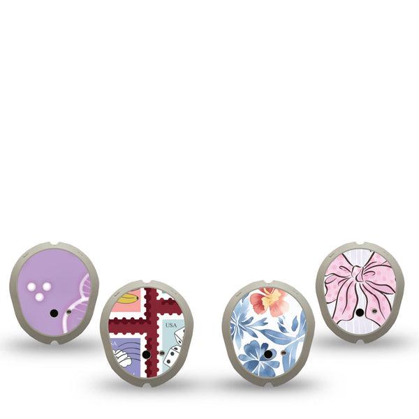 ExpressionMed Darling Details Dexcom G7 and Dexcom Stelo Glucose Biosensor System Sticker, 4-Pack Sticker Girly icons Sensor Cover for Continuous Glucose Monitor