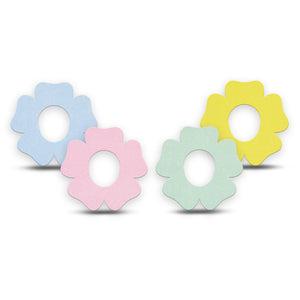 ExpressionMed Solids Variety Pack Dexcom G7 Flower Shape Tape, Dexcom Stelo Glucose Biosensor System, 4-Pack Tape Variety, Pastel Light Shades, Plaster CGM Design