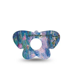ExpressionMed Monet Water Lilies Freestyle Libre 3 and Libre 3 Plus Butterfly Shape Tape Single Tape Impressionist Painting, Plaster CGM Design