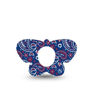 ExpressionMed Independence Paisley Dexcom G7 Butterfly Shape Tape, Dexcom Stelo Glucose Biosensor System,  Single Tape Cool Paisley Print, Adhesive Tape CGM Design
