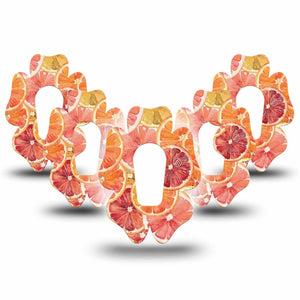 ExpressionMed Oranges Dexcom G6 Flower, 5-Pack Hand-painted orange slices Plaster for Continuous Glucose Monitor