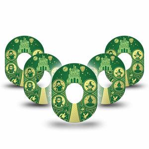 ExpressionMed Dorothy and Friends Dexcom G7 Tape, Dexcom Stelo Glucose Biosensor System, 5-Pack Tape Dorothy Characters, Overlay Tape CGM Design