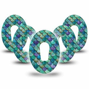 ExpressionMed Mermaid Scales Dexcom G6, 5-Pack ocean shimmer texture Best Covers for CGM