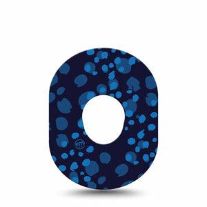 ExpressionMed Blue Drops Dexcom G7 Tape, Dexcom Stelo Glucose Biosensor System, Single Tape Blue Toned Bead Inspired, Overlay Tape CGM Design