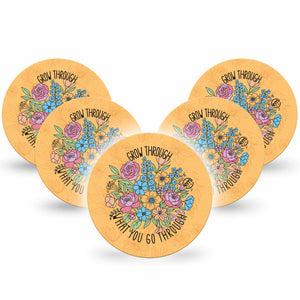 ExpressionMed Strength in Bloom Freestyle Libre, Libre 2 Plus, and Abbott Lingo OverPatch, 5-Pack Growing bloomsq Best Covers for CGM