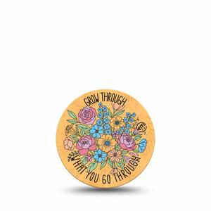 ExpressionMed Strength in Bloom Freestyle Libre 3 and Libre 3 Plus OverPatch, Single Tape Positive florals Adhesive Tape for CGM
