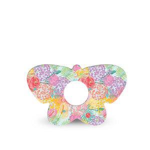 ExpressionMed Spring Flowers Freestyle Libre 3 and Libre 3 Plus Butterfly, Single Tape Pastel florals Waterproof Adhesive Tape for CGM